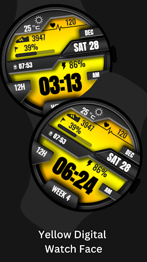 Yellow Digital Watch Face Screenshot 0