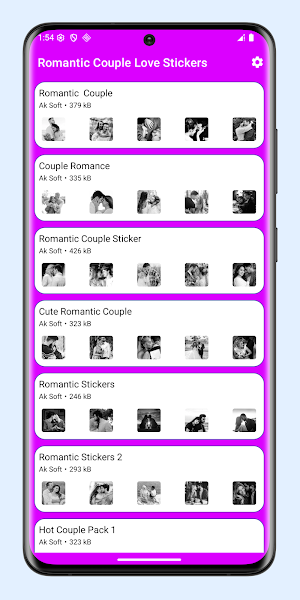 Romantic Couple Love Stickers Screenshot 0