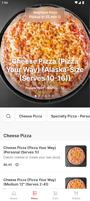 Neighbors Pizza To Go Screenshot 0