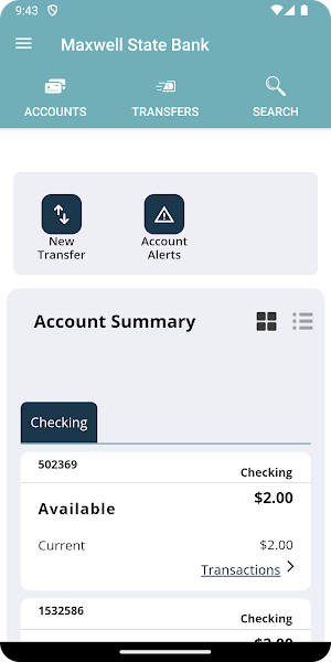 Maxwell State Bank Mobile App Screenshot 1