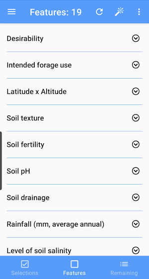 Tropical Forages - an Interactive Selection Tool Screenshot 2