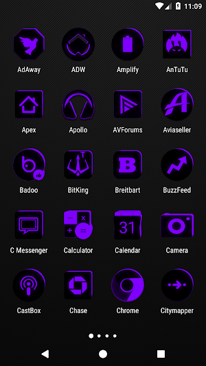 Flat Black and Purple IconPack Screenshot 1