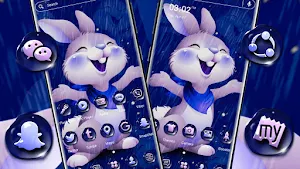 Cute Rainy Rabbit Theme Screenshot 2