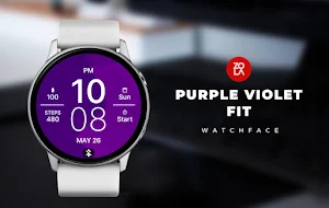 Purple Violet Fit Watch Face Screenshot 0