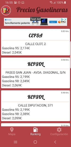 Precio gasolina en España Screenshot 2