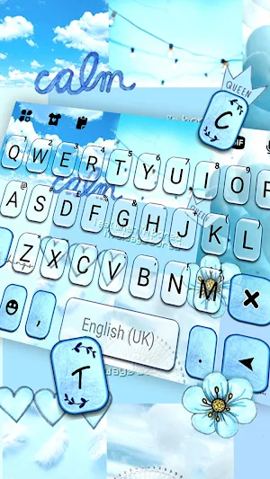 Blue Aesthetic Keyboard Background Screenshot 1