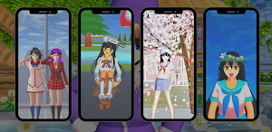 Wallpaper Sakura School Cute Screenshot 2