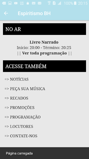 Web Rádio Espiritismo BH Screenshot 2