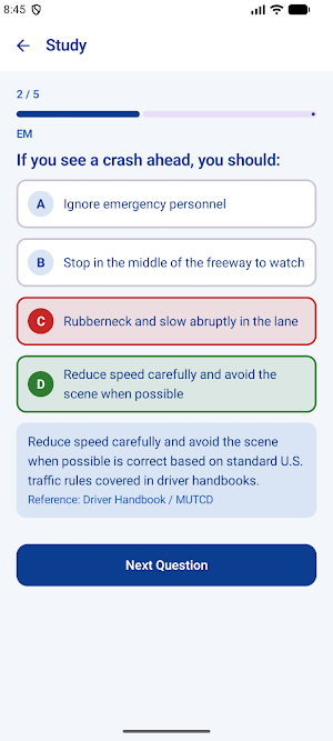 DMV Permit Practice Test 2026 Screenshot 1