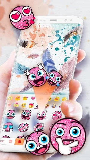 Watercolor Lite Feather Keyboard Theme Screenshot 2