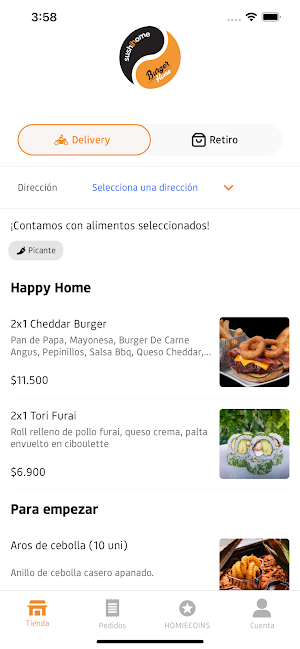Sushi&Burger Home App Screenshot 0