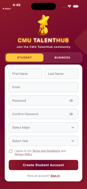 CMU TalentHub Screenshot 1