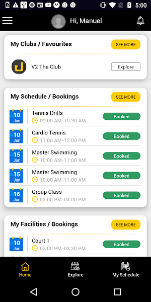 JogaApp: Schedule Management Screenshot 1