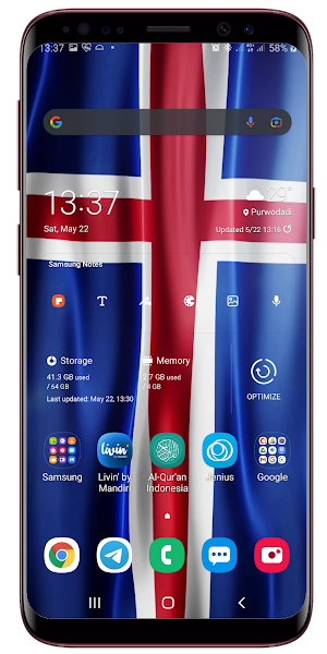 Iceland Flag Live Wallpaper Screenshot 2
