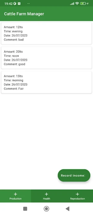 Cattle Management App Screenshot 1