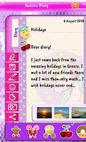 Unicorn Diary (with lock - password) Screenshot 0