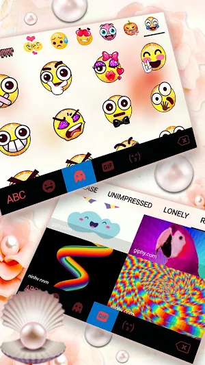Pretty Pearl Flowers Keyboard  Screenshot 3