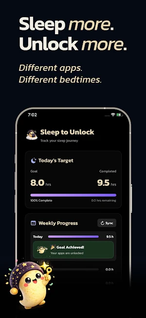 Sleep To Unlock Screen Time Screenshot 2