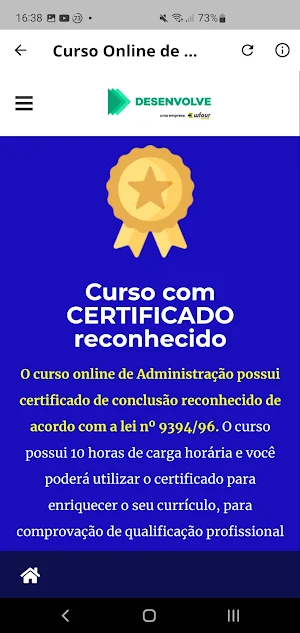 Curso Online de Administração Screenshot 2