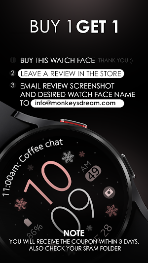Snowflakes pink watch face Screenshot 3
