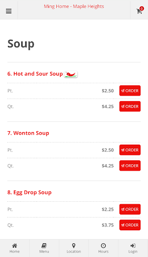 Ming Home Maple Heights Order Screenshot 2