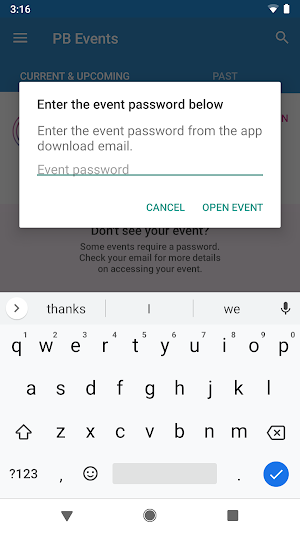 Pitney Bowes Global Events Screenshot 1