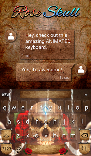 Rose Skull Animated Keyboard + Screenshot 2