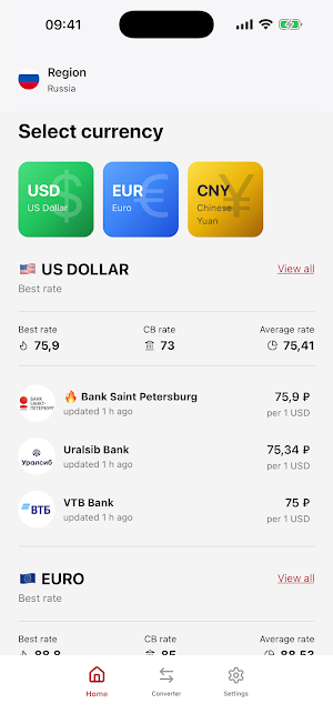 Exchange Rates Russia Screenshot 1