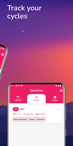 ZahraFlow : Period Tracker Screenshot 1