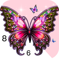 Rose Butterfly Color by Number