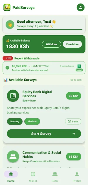 PaidSurveys Earn to Mpesa Screenshot 0