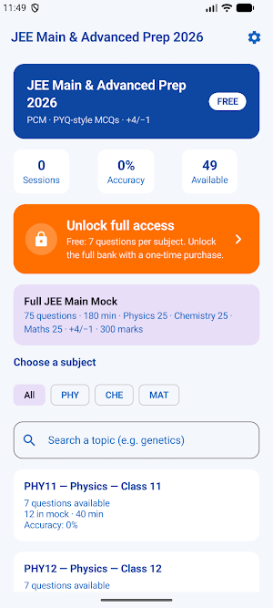 JEE Main & Advanced Prep 2026 Screenshot 0