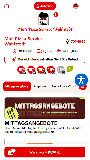 Moti Pizza Service Wahlstedt Screenshot 1