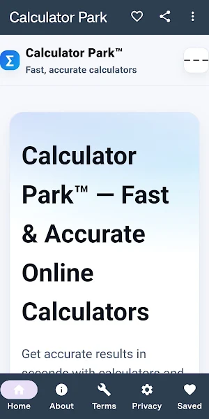 Calculator Park Screenshot 0