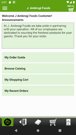 J. Ambrogi Foods App Screenshot 0