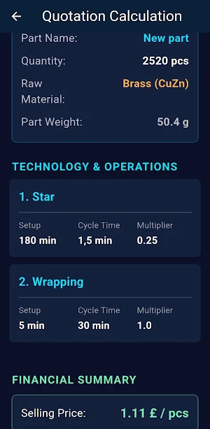 CNC Cost & Price Calc PRO Screenshot 3