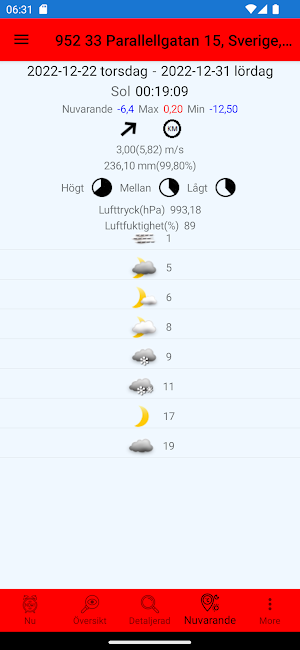 jsNordicWeather Screenshot 2