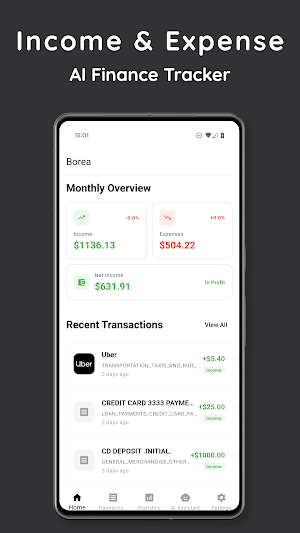 Borea : AI Expense Tracker Screenshot 1