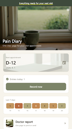 Pain Diary - Doctor Report Screenshot 0
