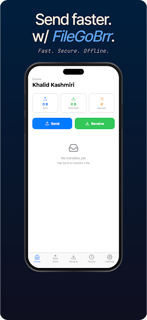 FileGoBrr: Fast P2P File Share Screenshot 0