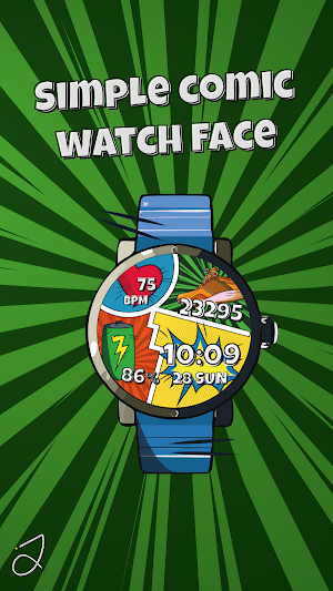 Simple Comic Watch Face Screenshot 0