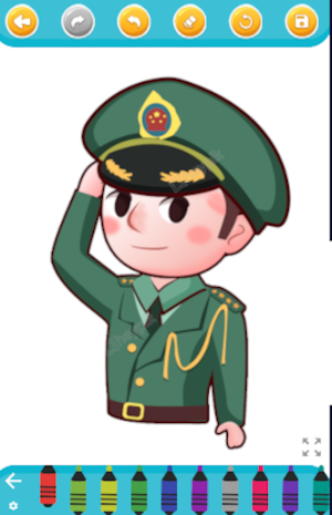 coloring cartoon soldiers Screenshot 2