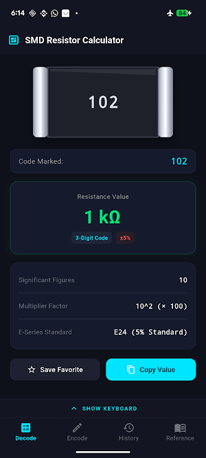 SMD Resistor Calculator Screenshot 2