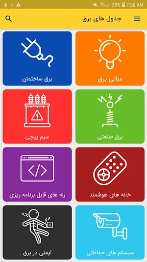جدول های کاربردی برق Screenshot 1