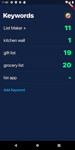 Keyword Tracker for ASO Screenshot 1