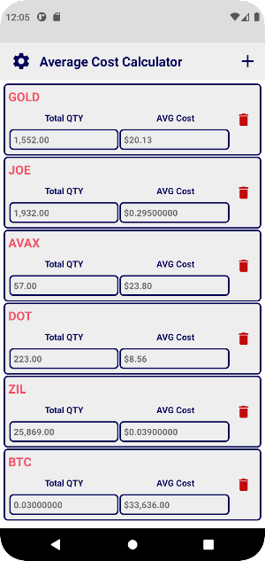 Average Cost Calculator Screenshot 3