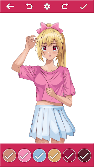 Anime Girls Coloring by Number Screenshot 2