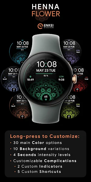 Henna Flower - watch face Screenshot 1