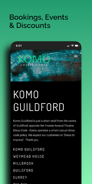 KOMO Cocktail Bar Screenshot 2