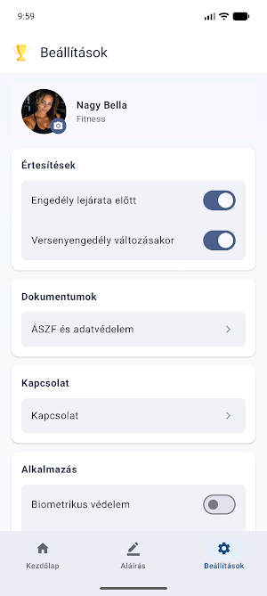 Versenyengedély Screenshot 2